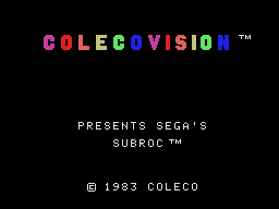 Subroc title screen for Colecovision